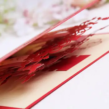 3D Всплывающая открытка, Романтическая подарочная открытка с конвертом, Удивительная и креативная Юбилейная открытка, всплывающая открытка для свадьбы, Дня Рождения Изображение 2