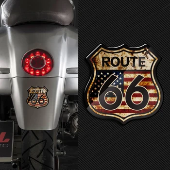 3D Наклейки US The Historic Route 66, Ржавые наклейки, Мотоцикл, Винтажная наклейка на автомобиль