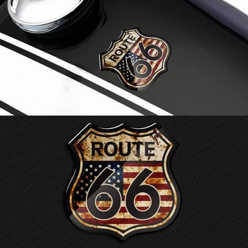 3D Наклейки US The Historic Route 66, Ржавые наклейки, Мотоцикл, Винтажная наклейка на автомобиль Изображение 2