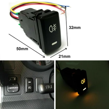 4-полюсный кнопочный выключатель 12 В со светодиодными фоновыми индикаторами для противотуманных фар DRL LED Light Bar (33x22 мм) Изображение 2