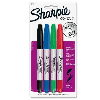 4 цвета Перманентный маркер Sharpie Двойная ручка для рисования 0,5 мм 1 мм Масляные водостойкие металлические маркеры для CD DVD художественных принадлежностей