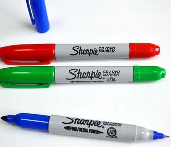 4 цвета Перманентный маркер Sharpie Двойная ручка для рисования 0,5 мм 1 мм Масляные водостойкие металлические маркеры для CD DVD художественных принадлежностей Изображение 2