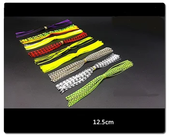 400шт (10 пачек) Размер 12,5 см Разноцветные рыболовные Резиновые юбки для мормышек Силиконовые юбки Проволочные приманки для завязывания мух своими руками из резинового материала