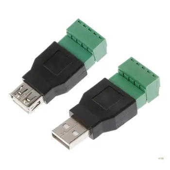 41XB USB 2.0 Type A с разъемом от штекера/розетки до винта 5P для