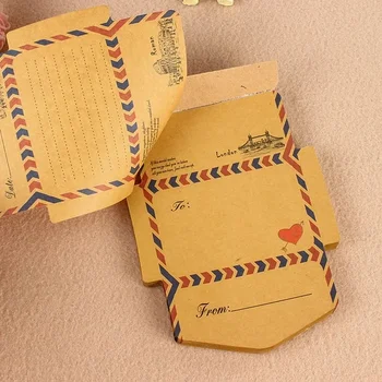 45 Листов/комплект мини-конвертов Ретро Крафт-карманные конверты блокноты для записей Открытки для вечеринок бумага для пригласительных билетов канцелярские принадлежности Изображение 2