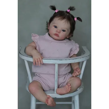46-Сантиметровая кукла-реборн для новорожденной девочки, Мягкое приятное тело, реалистичная мягкая на ощупь 3D-кожа с видимыми венами, художественная кукла