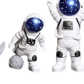 4x Статуя астронавта Фигурка на полке Фигурка космонавта Украшение для домашнего декора