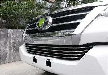 4ШТ ABS Хромированная сетка переднего бампера автомобиля, Решетка радиатора, Планки для Toyota Fortuner 2016 2017 2018 2019 2020 Изображение 2