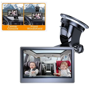 5-дюймовое детское автомобильное зеркало HD1080P на заднем сиденье, детское автокресло с функцией HD-камеры, автомобильный зеркальный дисплей, многоразовый кронштейн-присоска
