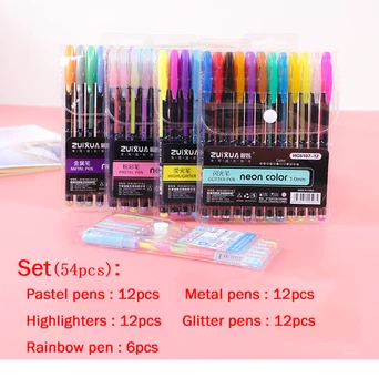 5 комплектов гелевых ручек с металлическим блеском для школьного офиса, журналов-раскрасок для взрослых, маркеров для рисования, рекламной ручки