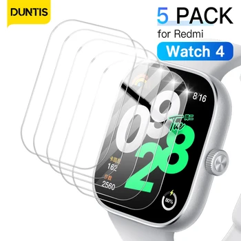 5 Упаковок Защитного стекла для Mi Redmi Watch 4 Устойчивая к царапинам HD Защитная пленка для Смарт-часов Redmi Watch 4 Accessorie