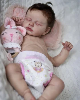 50 см Готовые куклы Reborn Baby LouLou Girl, полностью силиконовые, виниловые, можно стирать для новорожденных, на 3D коже видны вены, игрушки 