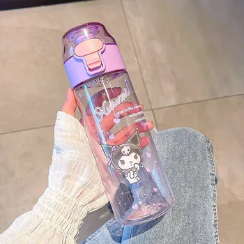 550 МЛ Sanrio Чашка Для Воды Kuromi Cinnamoroll Melody Портативная Спортивная Бутылка Для Воды На Открытом Воздухе Аниме Периферийные Устройства Kawaii Для Девочек Подарки