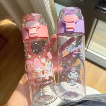 550 МЛ Sanrio Чашка Для Воды Kuromi Cinnamoroll Melody Портативная Спортивная Бутылка Для Воды На Открытом Воздухе Аниме Периферийные Устройства Kawaii Для Девочек Подарки Изображение 2
