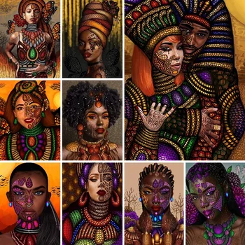 5D Алмазная живопись Африканские женщины, экзотические красавицы, девушки Рисуют бриллиантами, полное искусство сверления, вышивка стразами своими руками