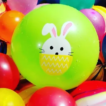 5шт 12-дюймовый Пасхальный кролик Яйцо кролика латексный шар Пасхальные шары Украшение Счастливой Пасхальной вечеринки Изображение 2