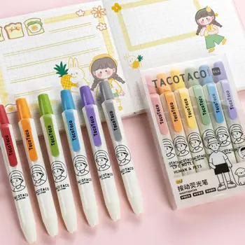 6 цветов/набор Morandi Color Highlighter Высококачественный маркер-ручка ретро флуоресцентная ручка Подарочные принадлежности для рисования для студентов