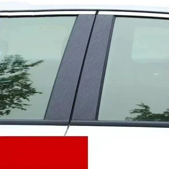 6 шт. черные автомобильные стойки из углеродного волокна, планки, подходящие для Toyota Camry/Altis 2007 2008 2009 2010 2011 Наклейки на окна и двери автомобиля