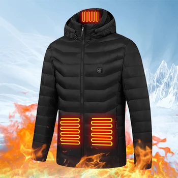 9 Зон с подогревом, Куртки с Электрическим Подогревом, 3 Передачи Температуры, USB-Зарядка, Походные Куртки С Подогревом, Ветрозащитные, Быстрый Нагрев на Зиму
