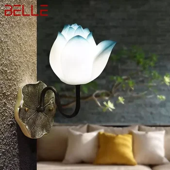 BELLE Современный настенный светильник Lotus Художественная гостиная Спальня Чайная комната коридор декоративный светильник