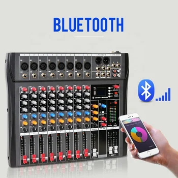 BMG 8-канальный DJ микшерный пульт 48 В фантомный источник питания MP3-плеер Blueteeth Audio Mixer CT-80S Изображение 2