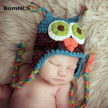 BomHCS Шапка-ушанка для новорожденных мальчиков и девочек, вязаная шапочка ручной работы Beanie (для 6-18 месяцев) Изображение 2