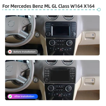 CarPlay Android 13 Автомобильный Мультимедийный Плеер WiFi Bluetooth Радио GPS Навигация Для Mercedes Benz ML GL Class W164 X164 2005-2012 Изображение 2