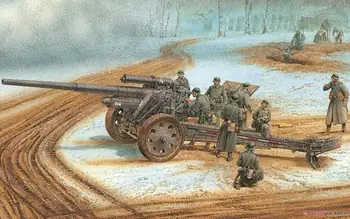 DRAGON 6411 1/35 WW.II Немецкая 10-сантиметровая пушка sK 18 с алюминиевым стволом и набором фигурных моделей Изображение 2
