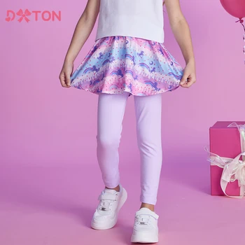 DXTON/Юбка-брюки с радужным единорогом для девочек, леггинсы для девочек с юбкой, Детские брюки-карандаш, Детские брюки, Леггинсы, брюки 3-10 лет