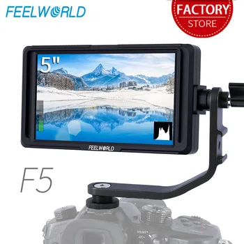 FEELWORLD F5 5-дюймовый Полевой Монитор DSLR-камеры Small Full HD IPS 1920x1080 Video Assist Вход-выход 8,4 В постоянного тока Включает Наклонный рычаг