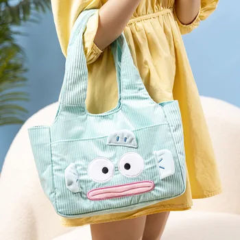 Hello Kitty Kuromi Cinnamoroll Sanrio аниме мультфильм милая сумка через плечо ручная сумка креативная кавайная холщовая сумка для хранения оптом Изображение 2