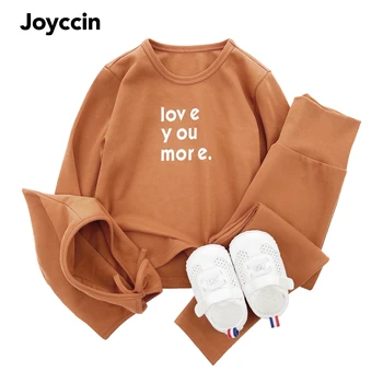 Joyccin/ Хлопковая повседневная одежда, костюмы, Детская пижама Нового сезона, футболка с длинными рукавами и штаны, комплект одежды для сна для маленьких девочек