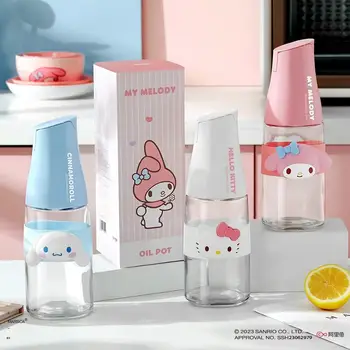 Kawaii Sanrio Аниме Hello Kitty Cinnamoroll Стеклянная Герметичная кастрюля для масла Милые Мультяшные Домашние Кухонные контейнеры Подарки