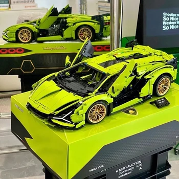 Lambo Sian, совместимый с 42115 технической моделью автомобиля, строительный проект для взрослых, кирпичи, игрушки для мальчиков, конструктор, подарки для детей Изображение 2