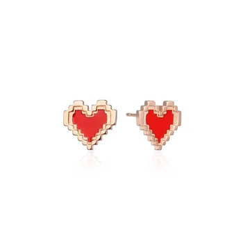Lefei Fashion Модный Классический роскошный дизайн, простые розово-красные серьги в виде сердца, женские серебряные украшения s925 для вечеринок, подарок