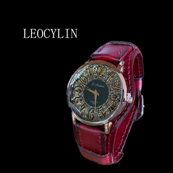 LEOCYLIN Модные кварцевые часы для мужчин женщин Винтажные Наручные Часы Бренда деловой литературы и искусства Relogio Masculino clock
