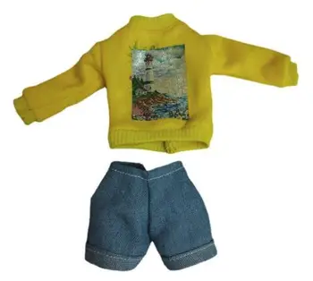 LX368 Разноцветный флисовый спортивный костюм с короткой юбкой, одежда, подарки для ваших кукол 1/6 babi xinyi fr fr2 mizi Mengfan Изображение 2