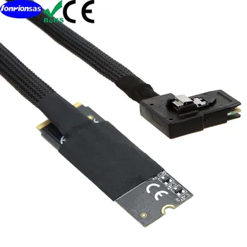 M.2 (M-Key NVMe 2260) SFF-8643 к SAS SFF-8087 с левым загнутым углом подключения и воспроизведения для материнской платы Intel SSD 750 NVME SSD Адаптер и кабель