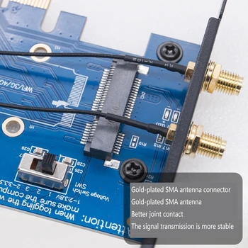 Mini PCI-E-PCI-E 1x адаптер + слот для карты беспроводной сети WiFi 3G LTE Изображение 2