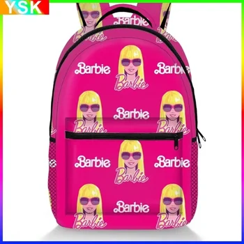 MINISO Barbie Школьная сумка для Барби с принтом принцессы Барби, студенческий рюкзак, большая емкость, сумка для компьютера, производитель Изображение 2