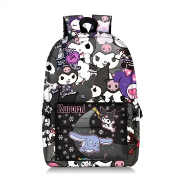 MINISO Sanrio Kuromi girl Большой емкости Водонепроницаемый детский рюкзак, сумка для аниме-косплея, дорожная сумка, квадратная сумка для школьника, подарок