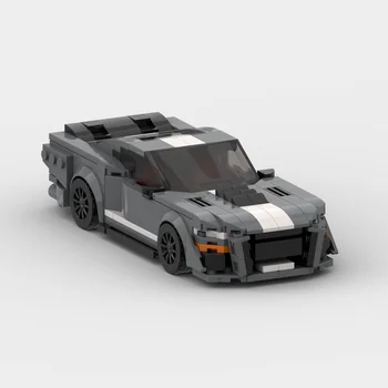MOC Shelby GT500 476 шт., гоночный чемпион по скорости, строительные блоки, Кирпичные Креативные Гаражные игрушки для мальчиков, подарки