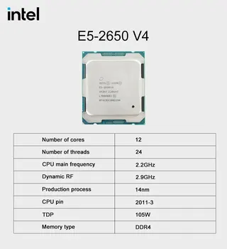 MOUGOL Новая Материнская Плата X99 P4 в Комплекте с Процессором Intel Xeon E5 2650 V4 и оперативной Памятью DDR4 8Gx2 2133 МГц ECC для Игрового компьютера Изображение 2