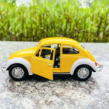 MSZ 1:32 Модель автомобиля из сплава Volkswagen Beetle статическая литая под давлением модель автомобиля с подсветкой, коллекционные игрушечные инструменты, подарочные формы Изображение 2