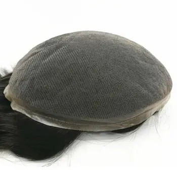 N.L.W Полный кружевной парик для мужчин парик для волос Натуральный Black10mm Afro Curl мужской шиньон замена size10 * 8 Изображение 2