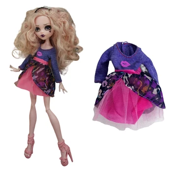 NK 1 комплект Фиолетового кружевного платья для куклы-монстра Высококачественная одежда для куклы Ever After High Вечернее платье 1/6 Кукольный Аксессуар Игрушка Изображение 2