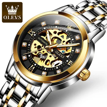 OLEVS 9901 Мужские часы люксового бренда Новейшая модель Автоматические механические наручные часы Лучшая скидка Горячие Мужские часы