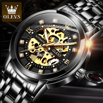 OLEVS 9901 Мужские часы люксового бренда Новейшая модель Автоматические механические наручные часы Лучшая скидка Горячие Мужские часы Изображение 2