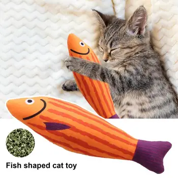 Play Cat Toy Cat Toy Самовосстанавливающаяся Рыбья Подушка для устойчивых к Укусам Счастливых Кошек Имитирующая Форму Рыбы Плюшевая Забавная Устойчивая К Укусам Кошка