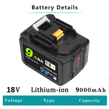 Probty 18V 9Ah аккумуляторная батарея литий-ионный аккумулятор замена электроинструмента аккумулятор для Makita BL1890 BL1860 BL1830 Изображение 2